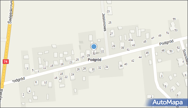 Ćmińsk, Podgród, 31, mapa Ćmińsk