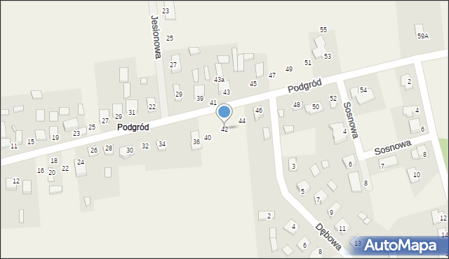 Ćmińsk, Podgród, 42, mapa Ćmińsk