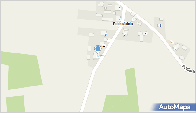 Ćmińsk, Podkościele, 14, mapa Ćmińsk
