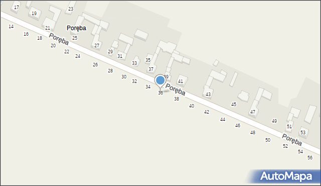 Cynków, Poręba, 36, mapa Cynków