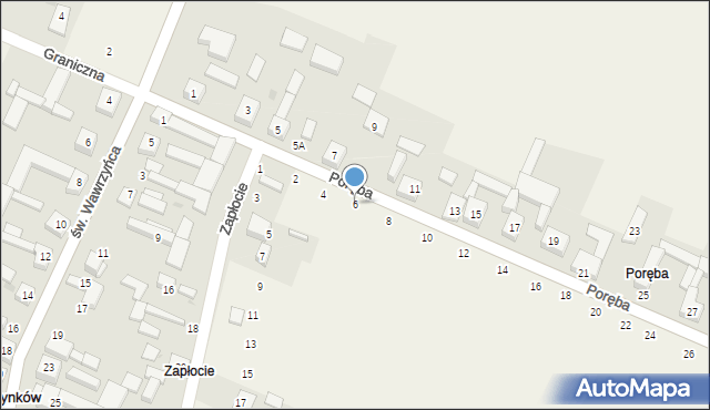 Cynków, Poręba, 6, mapa Cynków