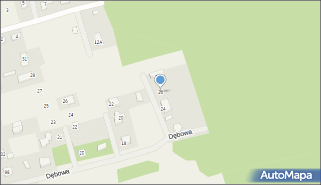 Czachówek, Pod Gwiazdami, 26, mapa Czachówek