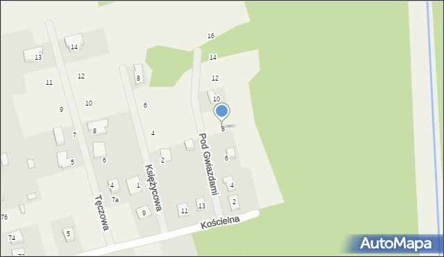 Czachówek, Pod Gwiazdami, 8, mapa Czachówek