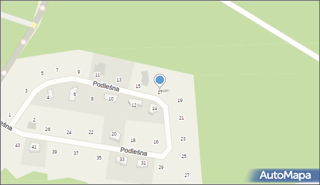 Czapielsk, Podleśna, 17, mapa Czapielsk