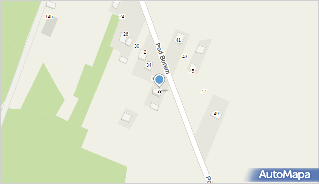 Czaplów, Pod Borem, 38, mapa Czaplów