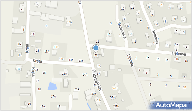 Czapury, Poznańska, 53, mapa Czapury