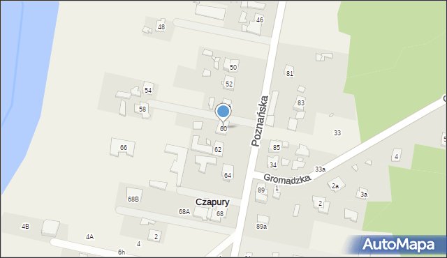 Czapury, Poznańska, 60, mapa Czapury