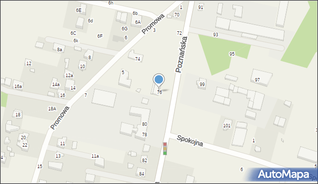 Czapury, Poznańska, 76, mapa Czapury