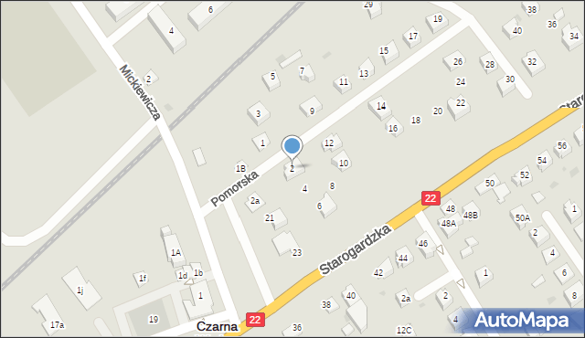 Czarna Woda, Pomorska, 2, mapa Czarna Woda