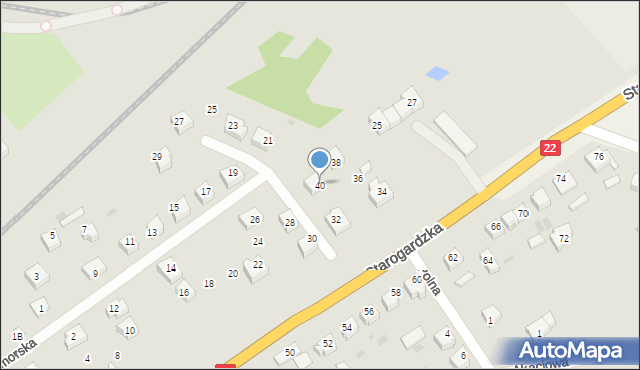 Czarna Woda, Pomorska, 40, mapa Czarna Woda