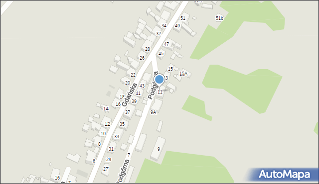 Czarnków, Podgórna, 11, mapa Czarnków