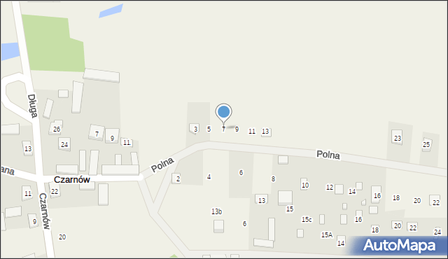 Czarnów, Polna, 7, mapa Czarnów