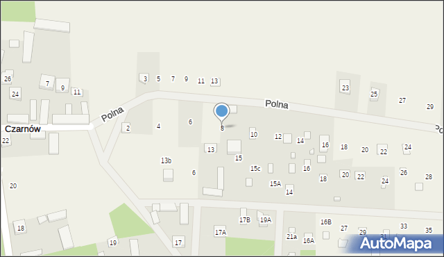 Czarnów, Polna, 8, mapa Czarnów