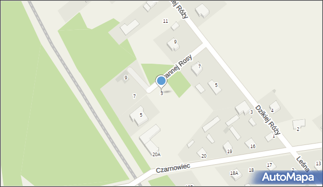 Czarnowiec, Porannej Rosy, 3, mapa Czarnowiec