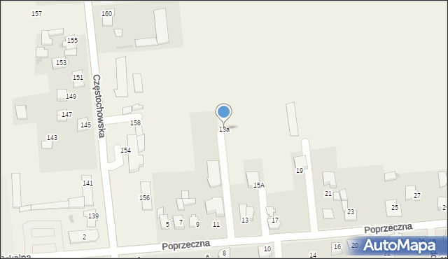 Czarny Las, Poprzeczna, 13a, mapa Czarny Las