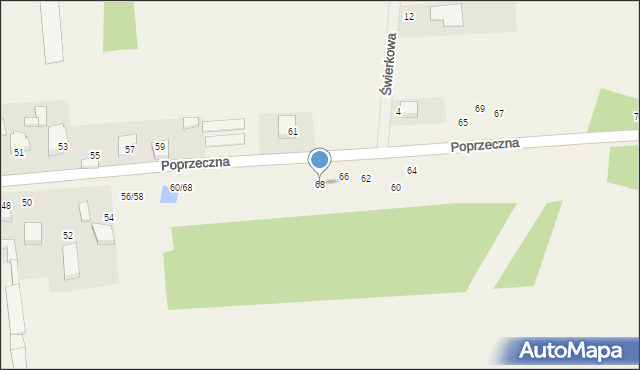 Czarny Las, Poprzeczna, 68, mapa Czarny Las