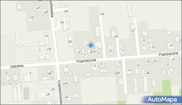 Czarny Las, Poprzeczna, 9, mapa Czarny Las