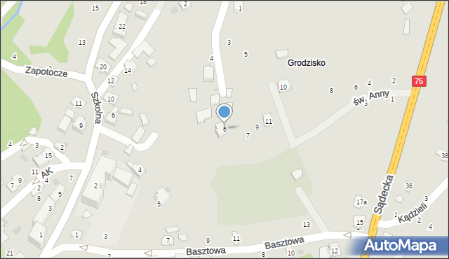 Czchów, Podgrodzie, 6, mapa Czchów