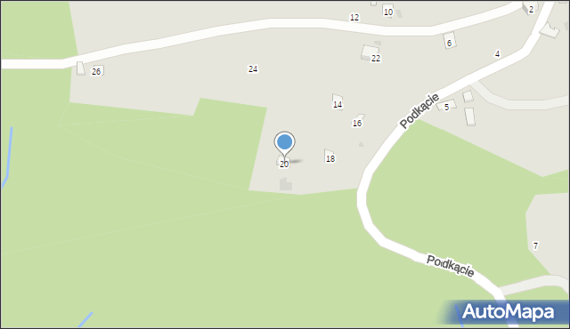 Czchów, Podkącie, 20, mapa Czchów