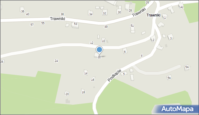 Czchów, Podkącie, 22, mapa Czchów