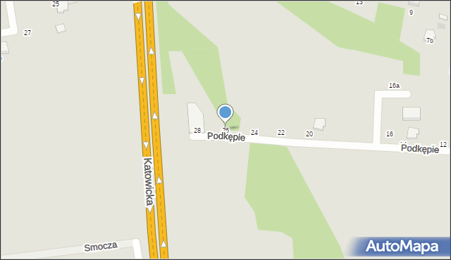 Czechowice-Dziedzice, Podkępie, 26, mapa Czechowic-Dziedzic