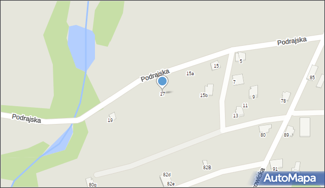 Czechowice-Dziedzice, Podrajska, 17, mapa Czechowic-Dziedzic