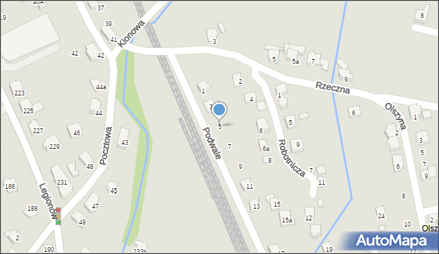 Czechowice-Dziedzice, Podwale, 5, mapa Czechowic-Dziedzic