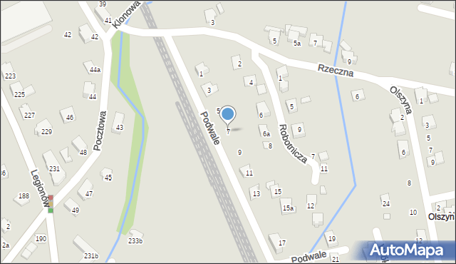 Czechowice-Dziedzice, Podwale, 7, mapa Czechowic-Dziedzic