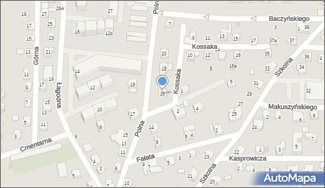 Czechowice-Dziedzice, Polna, 16, mapa Czechowic-Dziedzic