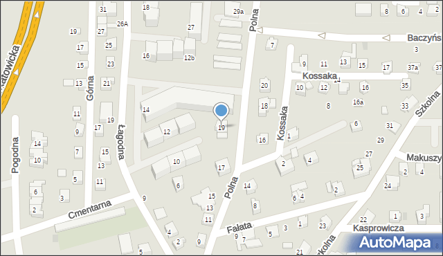 Czechowice-Dziedzice, Polna, 19, mapa Czechowic-Dziedzic