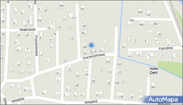 Czechowice-Dziedzice, Porzeczkowa, 21, mapa Czechowic-Dziedzic