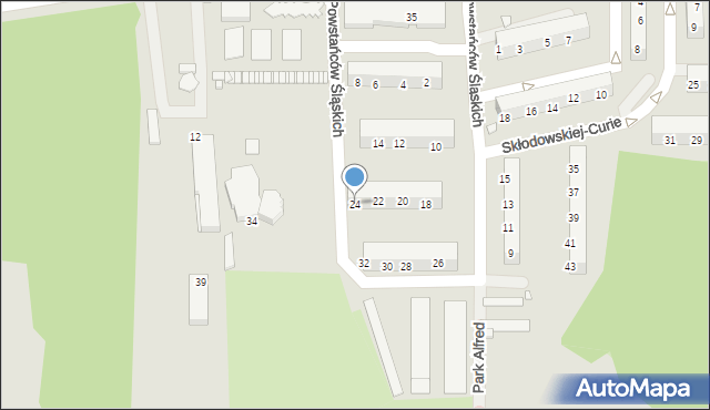 Czeladź, Powstańców Śląskich, 24, mapa Czeladź