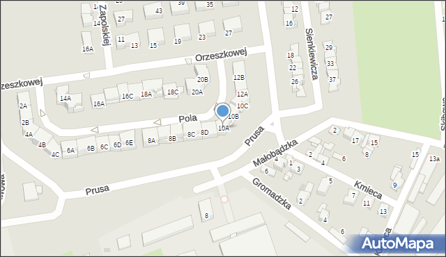 Czeladź, Pola Wincentego, 10A, mapa Czeladź