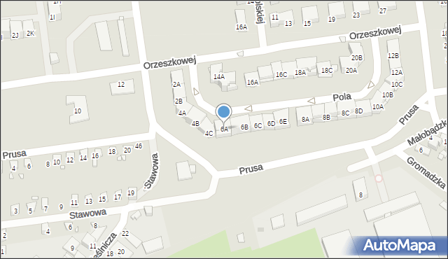 Czeladź, Pola Wincentego, 6A, mapa Czeladź
