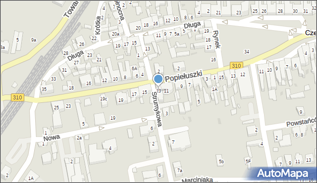 Czempiń, Popiełuszki Jerzego, bł. ks., 13, mapa Czempiń