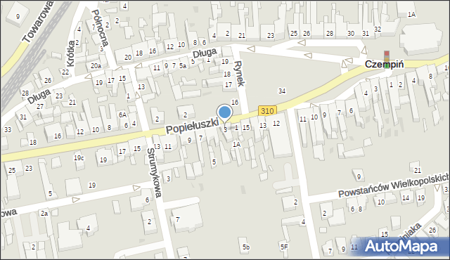 Czempiń, Popiełuszki Jerzego, bł. ks., 3, mapa Czempiń