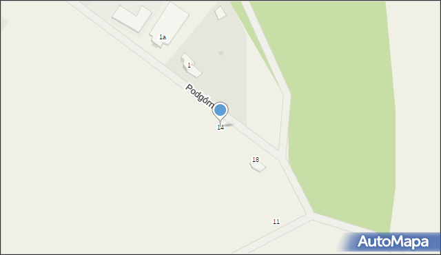 Czepino, Podgórna, 14, mapa Czepino