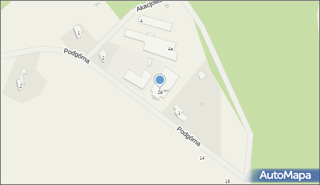 Czepino, Podgórna, 1a, mapa Czepino