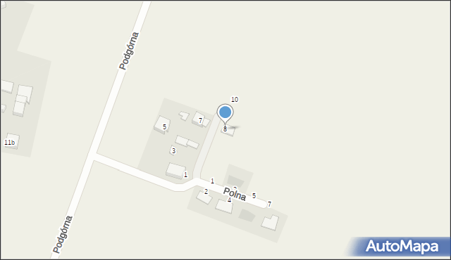 Czerlejnko, Podgórna, 8, mapa Czerlejnko