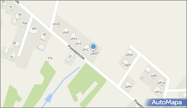 Czernica, Powstańców, 10h/1, mapa Czernica