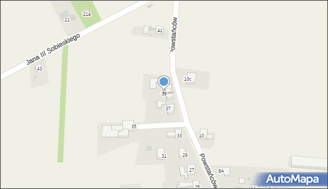 Czernica, Powstańców, 39, mapa Czernica