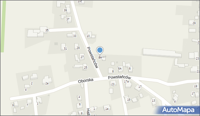 Czernica, Powstańców, 8A, mapa Czernica