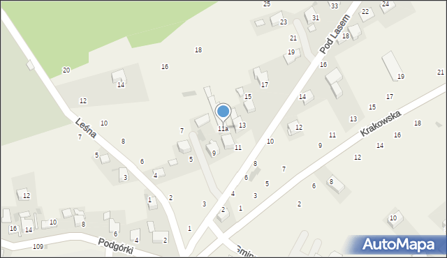 Czernichów, Pod Lasem, 11a, mapa Czernichów