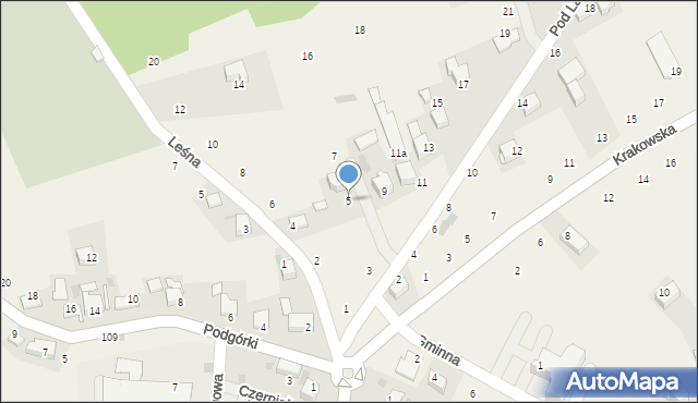 Czernichów, Pod Lasem, 5, mapa Czernichów