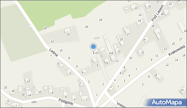 Czernichów, Pod Lasem, 7, mapa Czernichów