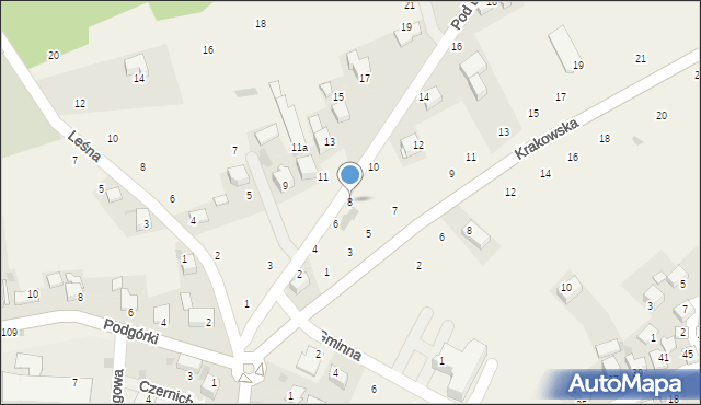 Czernichów, Pod Lasem, 8, mapa Czernichów