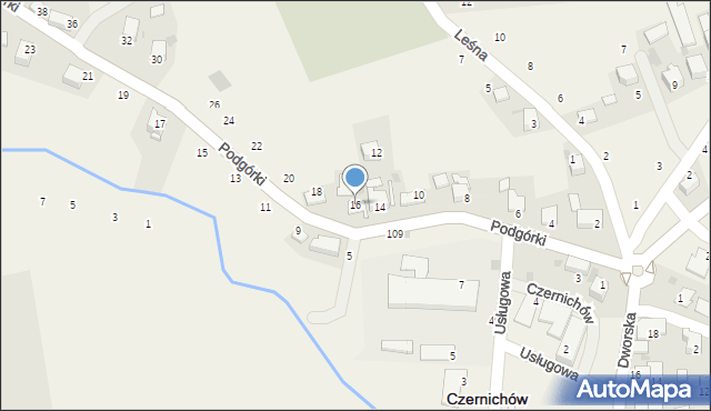 Czernichów, Podgórki, 16, mapa Czernichów