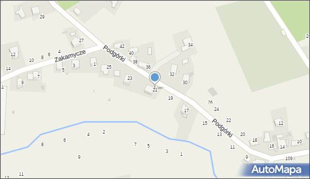 Czernichów, Podgórki, 21, mapa Czernichów