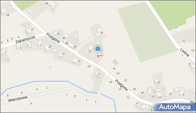 Czernichów, Podgórki, 30, mapa Czernichów