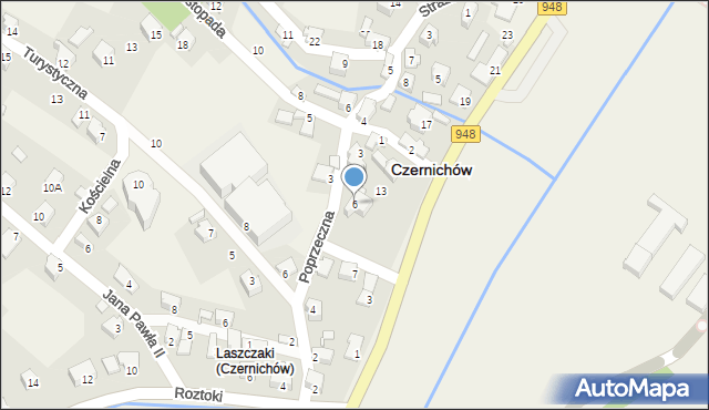 Czernichów, Poprzeczna, 6, mapa Czernichów